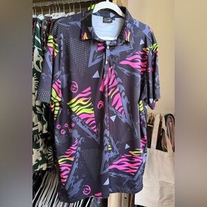 Sunday Swagger Black & Hot Pink Golf Polo